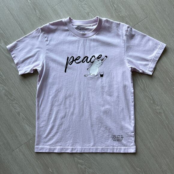 Uniqlo UT Moomin Peace For All T Shirt Womens Small Pink - Picture 1 of 11